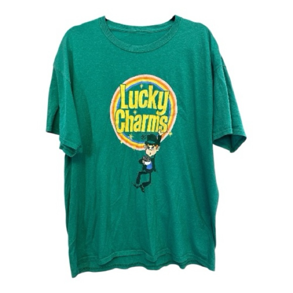 Vintage-Inspired Y2K Rea Lucky Charms Green Graphic Tee XL (unisex no tags)